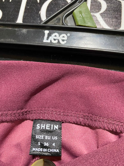 SHEIN |S| WAIST 27| B33| MAUVE HIGH-WAISTED WIDE LEG TROUSERS