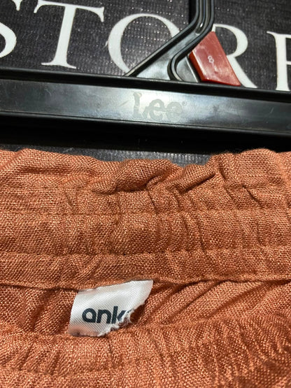 ANKO |XL| WAIST 32| B33| TERRACOTTA WIDE LEG DRAWSTRING LINEN PANTS
