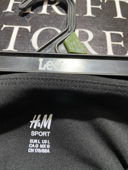 H&M |L| WAIST 30| B33| SOLID BLACK HIGH-WAISTED ACTIVEWEAR LEGGINGS