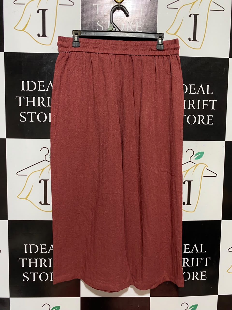 HALARA |L| WAIST 31| B33| RUST RED WIDE LEG DRAWSTRING PANTS