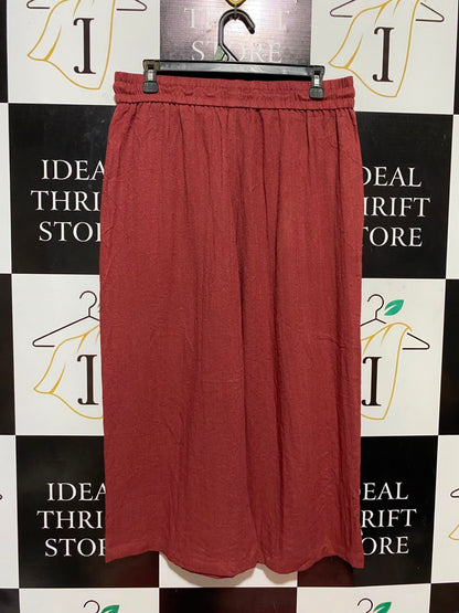 HALARA |L| WAIST 31| B33| RUST RED WIDE LEG DRAWSTRING PANTS