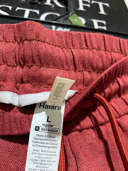 HALARA |L| WAIST 31| B33| RUST RED WIDE LEG DRAWSTRING PANTS
