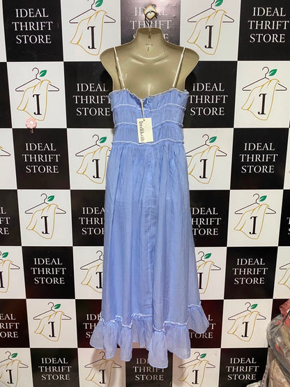 INDIKAN |M| BUST 16| B33| PERIWINKLE BLUE STRAPPY TIERED MAXI DRESS