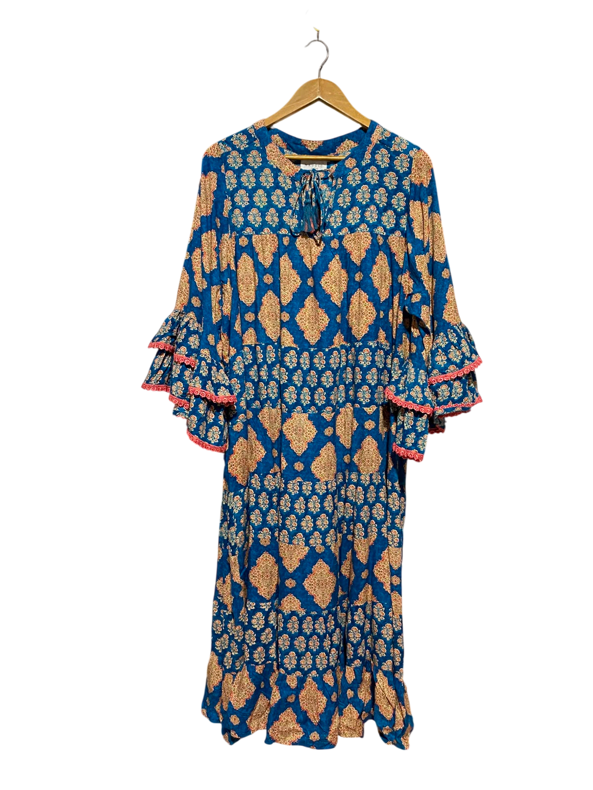 NAUDIC |XXL| BUST 24| B33| WOMEN'S BOHO TIRED MAXI DRESS