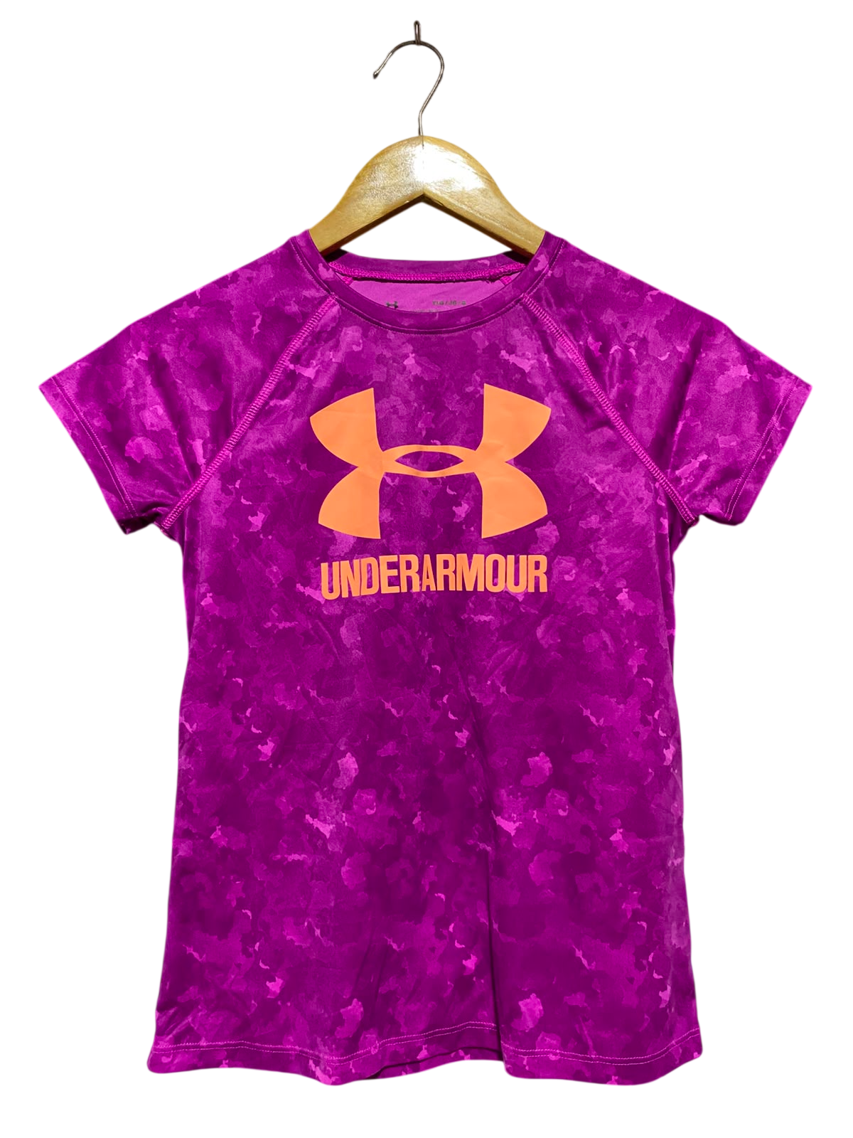 UNDER ARMOUR |L| BUST 16| B33| YOUTH GIRLS HEATGEAR SHORT SLEEVE ATHLETIC T-SHIRT
