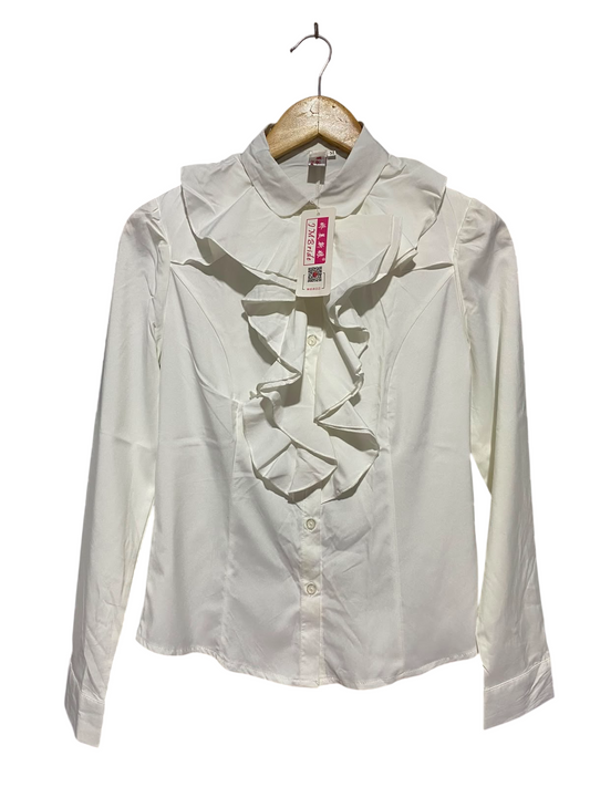 IM BRIDE |M| BUST 17| B33| WOMEN'S VICTORIAN RUFFLE FRONT LONG SLEEVE BLOUSE