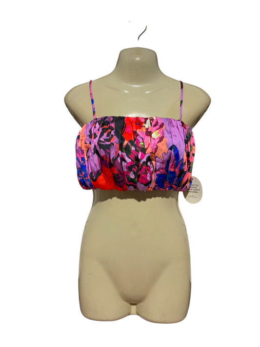 SHEIKE |S| BUST 15| B34| MULTICOLOR FLORAL RUFFLED CROP TOP WITH STRAPS