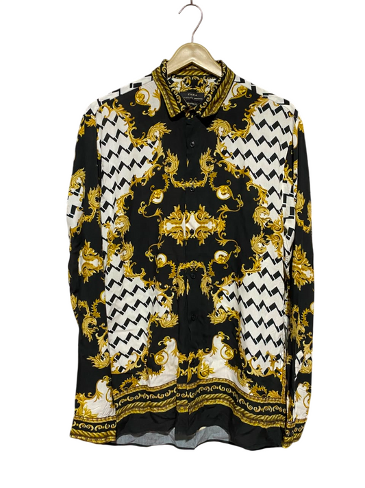 ZARA |M| BUST 21| B34| LUXURY PRINT LONG SLEEVE BUTTON DOWN SHIRT