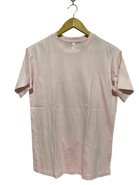 & ME |S| BUST 18| B34| PASTEL PINK PREMIUM COTTON CREW NECK T-SHIRT