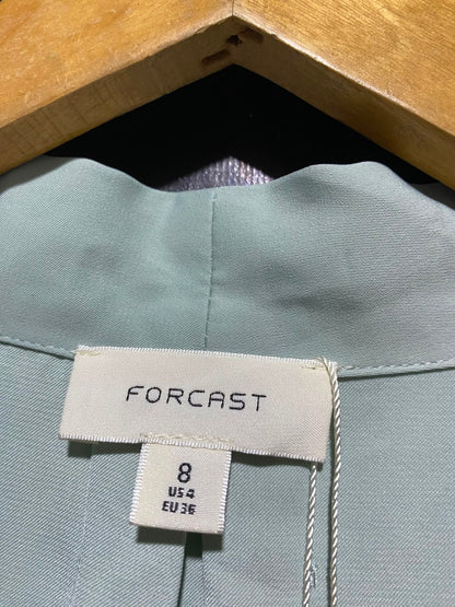 FORCAST |L| BUST 20| B34| GREEN V-NECK LONG SLEEVE BLOUSE