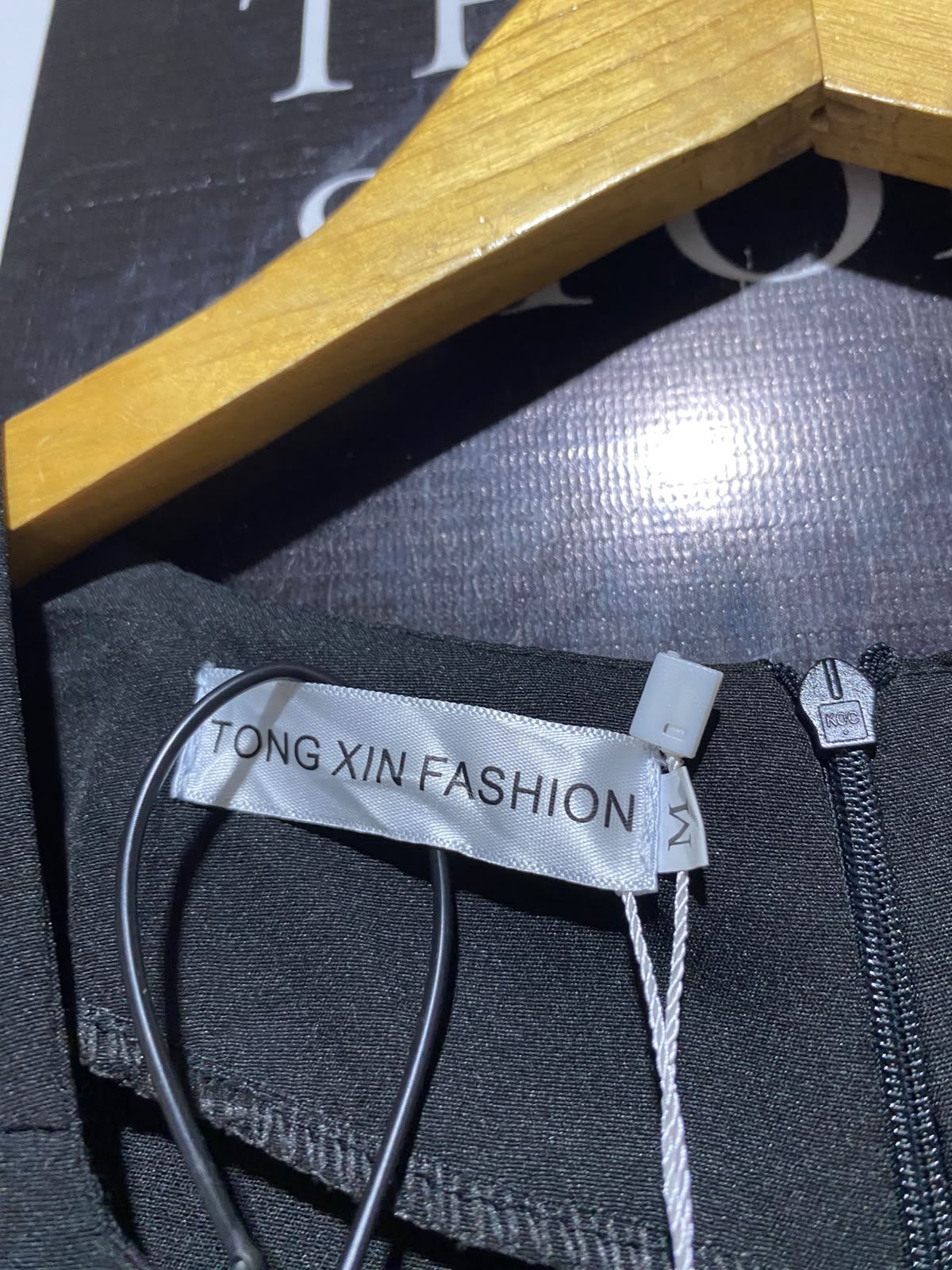TONG XIN FASHION ||M| BUST 17| B34| LADIES BLACK EMBELLISHED DRESS WITH MESH POLKA DOT SLEEVES