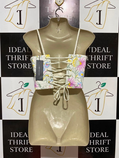HNTR THE LABEL |S| BUST 16| B34| FLORAL PRINT CORSET STYLE CROP CAMI TANK TOP