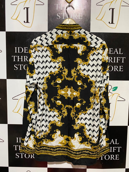 ZARA |M| BUST 21| B34| LUXURY PRINT LONG SLEEVE BUTTON DOWN SHIRT