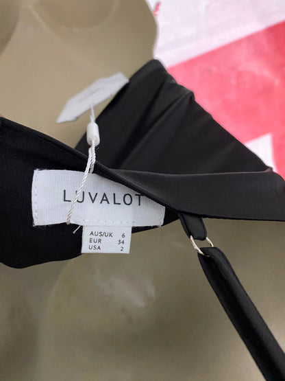 LUVALOT |S| BUST 14| B34| ELEGANT BLACK SATIN CORSET STYLE CROP TOP