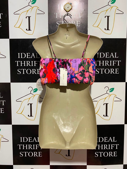 SHEIKE |S| BUST 15| B34| MULTICOLOR FLORAL RUFFLED CROP TOP WITH STRAPS