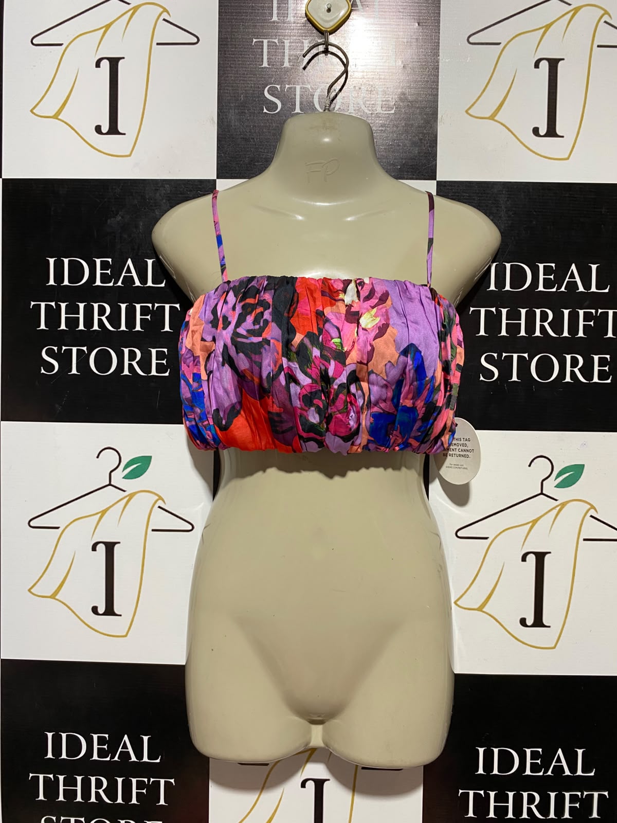 SHEIKE |S| BUST 15| B34| MULTICOLOR FLORAL RUFFLED CROP TOP WITH STRAPS