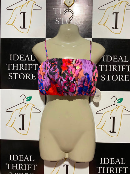 SHEIKE |S| BUST 15| B34| MULTICOLOR FLORAL RUFFLED CROP TOP WITH STRAPS