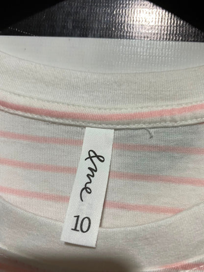 & ME |M| BUST 18| B34| RED AND WHITE STRIPED LOVE GRAPHIC CREWNECK SHORT SLEEVE T-SHIRT