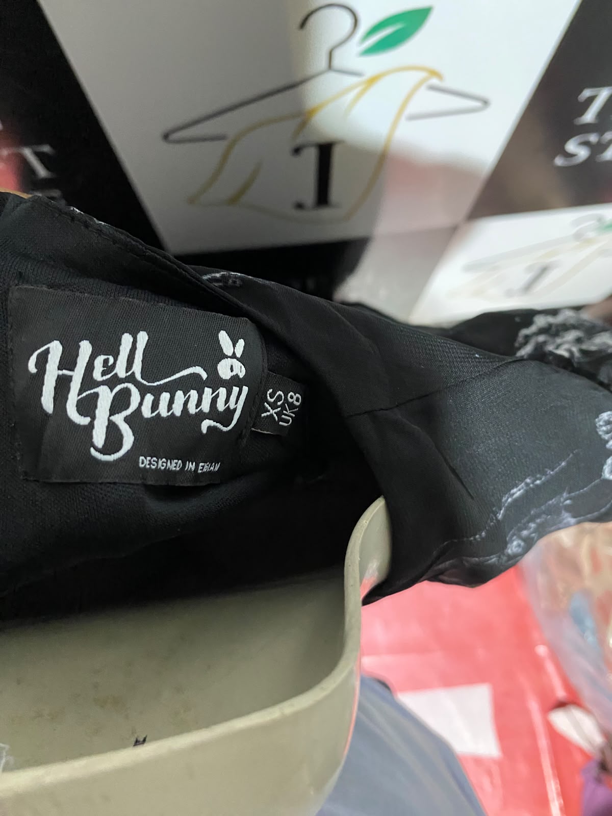 HELL BUNNY |S| BUST 16| B34| BLACK V-NECK LONG SLEEVE MID DRAPE DRESS