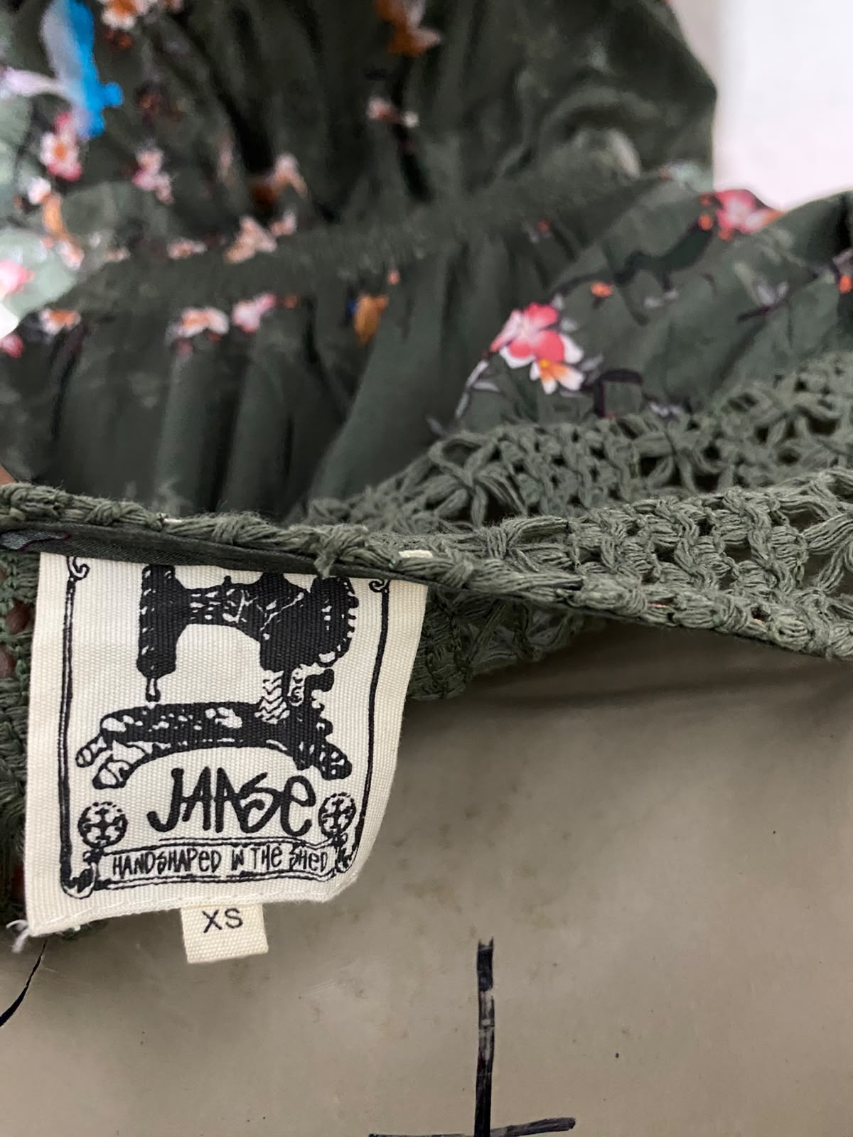 JAASE |XS| BUST 17| B33| WOMEN'S BOHO BOTANICAL PRINT MAXI DRESS – KHAKI GREEN