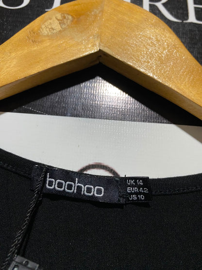 BOOHOO |M| BUST 18| B33| WOMEN'S ESSENTIAL SHORT SLEEVE CREW NECK T-SHIRT – SOLID BLACK