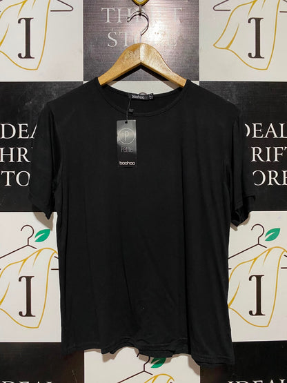 BOOHOO |M| BUST 18| B33| WOMEN'S ESSENTIAL SHORT SLEEVE CREW NECK T-SHIRT – SOLID BLACK