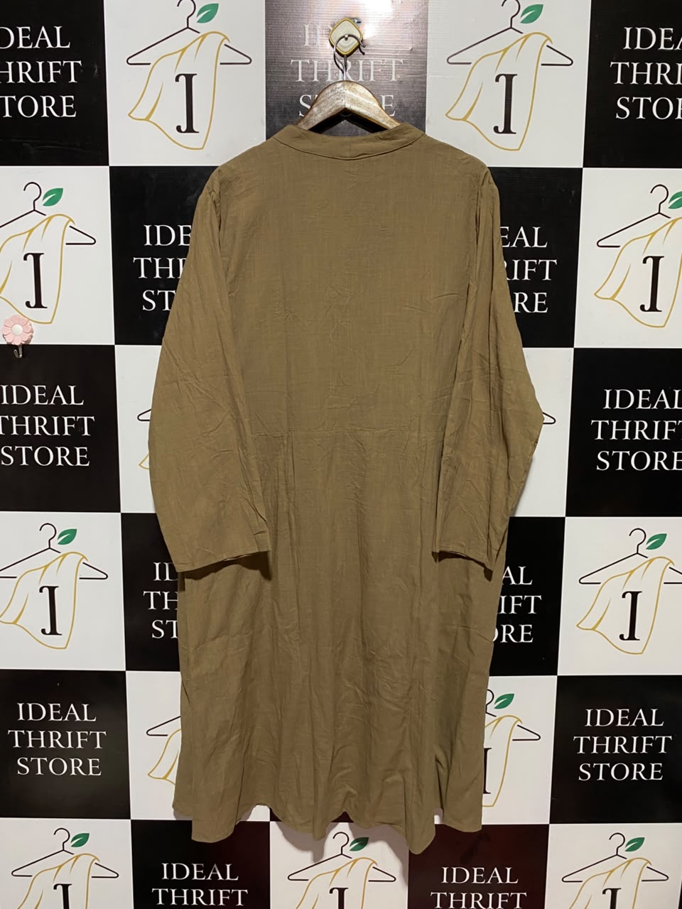 SHEIN CURVE |XXL| BUST 25| B33| WOMEN'S OVERSIZED COTTON LINEN BLEND BUTTON-UP MIDI TUNIC DRESS