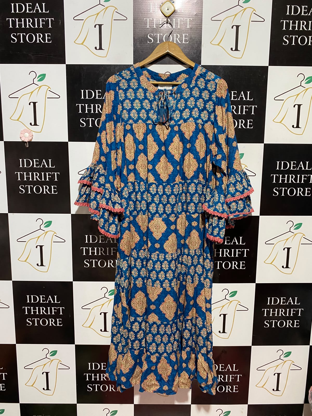 NAUDIC |XXL| BUST 24| B33| WOMEN'S BOHO TIRED MAXI DRESS