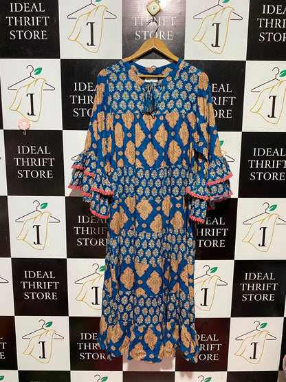 NAUDIC |XXL| BUST 24| B33| WOMEN'S BOHO TIRED MAXI DRESS