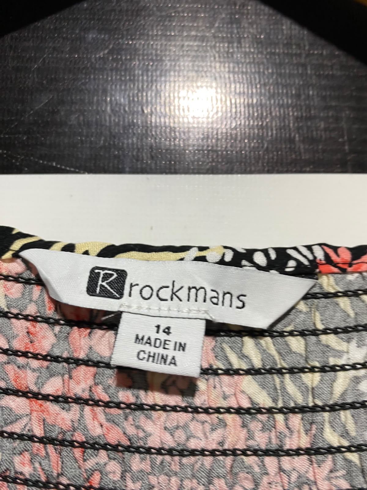ROCKMANS |M| BUST 17| B33| WOMEN'S BOHO SMOCKED V-NECK MAXI DRESS
