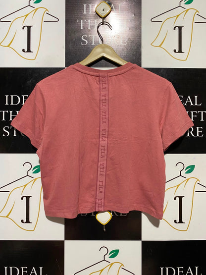 FILA |S| BUST 20| A10|  WOMEN'S INTERNATIONAL SPORT 1911 CROPPED ATHLETIC T-SHIRT – DUSTY ROSE PINK