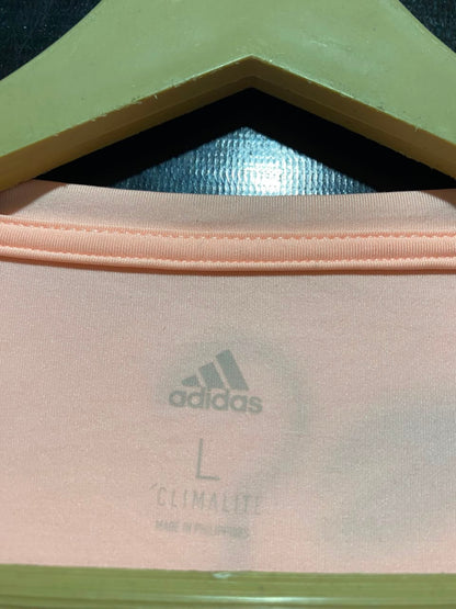ADDIAS |L| BUST 20| A10| WOMEN'S THREE STRIPE PERFORMANCE RUNNING T-SHIRT – PASTEL PEACH PINK