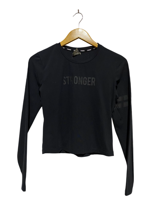 STRONGER |M| BUST 16| B34| WOMEN'S BLACK LONG SLEEVE ACTIVEWEAR CROP TOP
