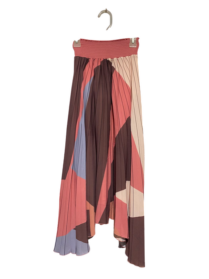 PORTMANS |XS| WAIST 19| B34| WOMEN'S GEOMETRIC COLORBLOCK PLEATED MAXI SKIRT