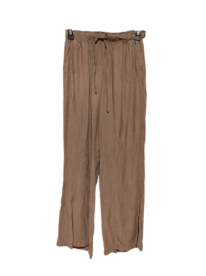 PRIMARK CARES |XS| WAIST 25| B34| WOMEN'S CASUAL WIDE-LEG CRINKLE TROUSERS WITH DRAWSTRING