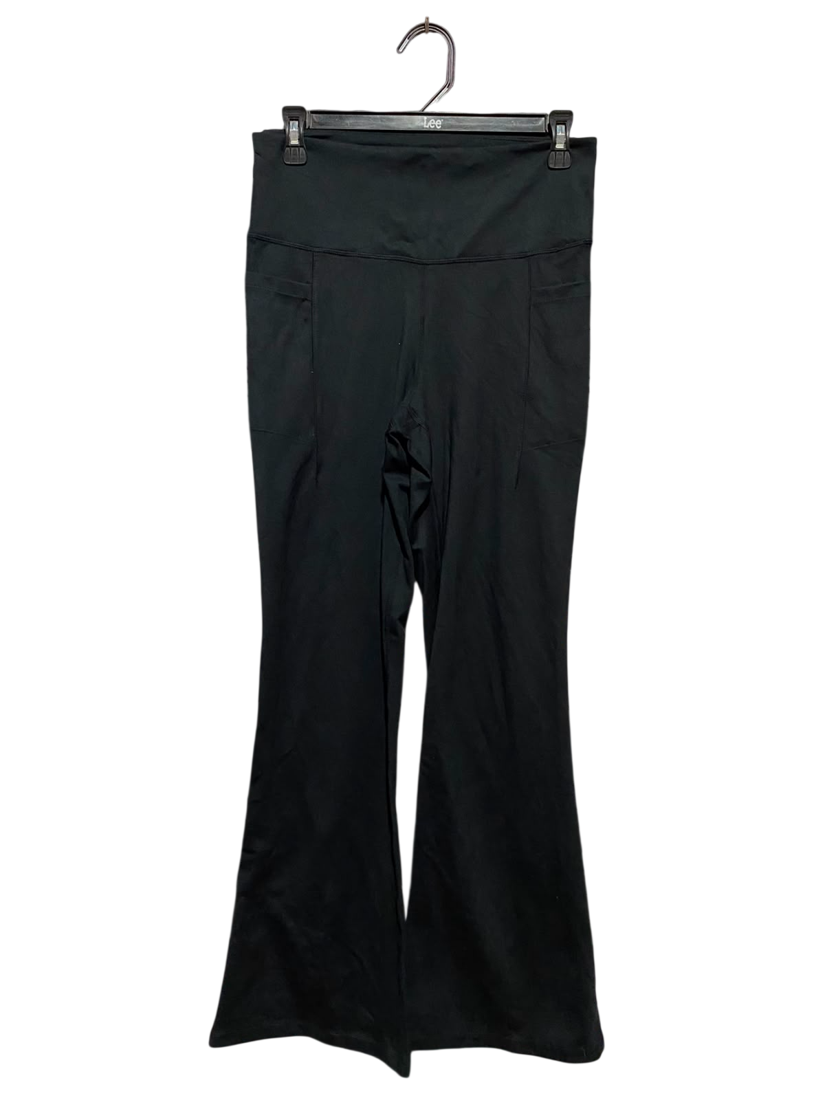 JOCKEY |M| WAIST 28| B34| WOMEN'S HIGH-WAISTED BLACK FLARE YOGA PANTS WITH POCKETS
