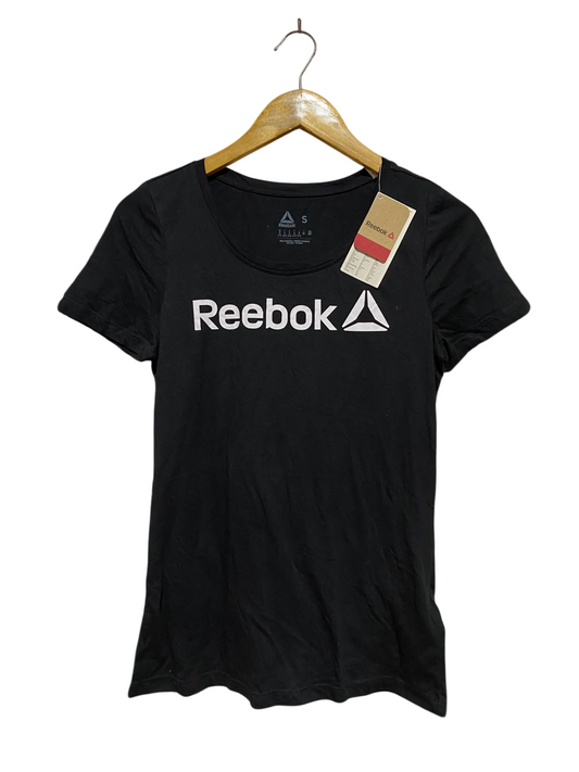 REEBOK |S| WAIST 17| B34| CLASSIC BIG LOGO SHORT SLEEVE ATHLETIC T-SHIRT - BLACK