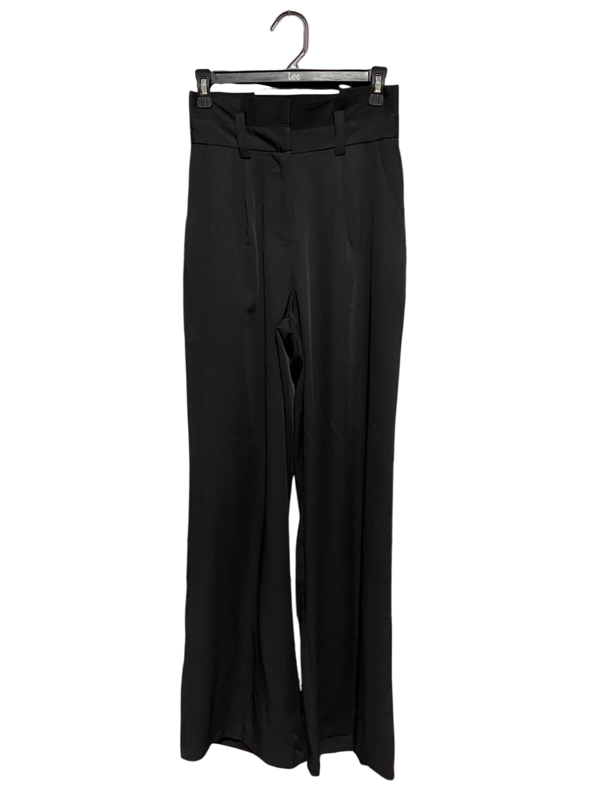 ALLY |S| WAIST 26| B34| HIGH-WAISTED BLACK WIDE LEG TAILORED TROUSERS WITH THICK BELT LOOPS