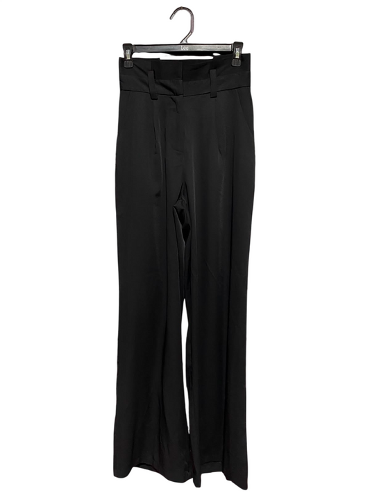 ALLY |S| WAIST 26| B34| HIGH-WAISTED BLACK WIDE LEG TAILORED TROUSERS WITH THICK BELT LOOPS