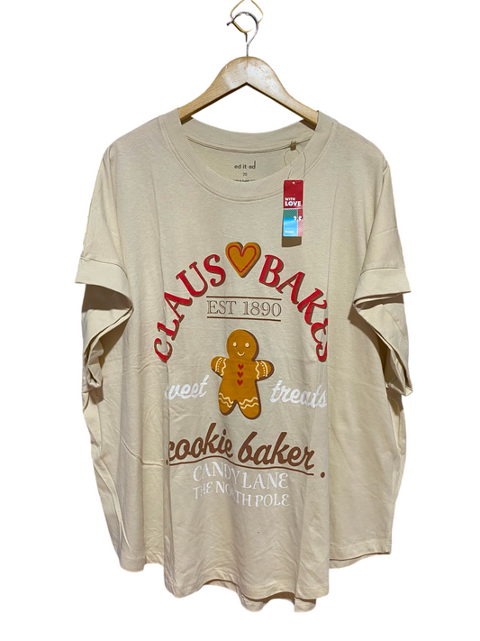 ED IT ED |L| BUST FREE| B34| OVERSIZED GRAPHIC T-SHIRT WITH "CLAUS BAKERY