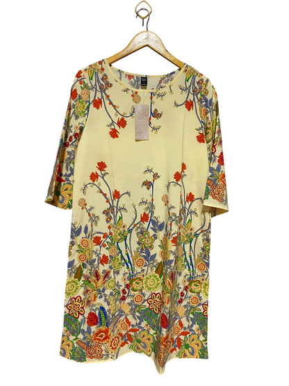 EMERY ROSE |L| BUST 20| B34| VIBRANT BOHO FLORAL PRINT MID-LENGTH CASUAL TUNIC DRESS