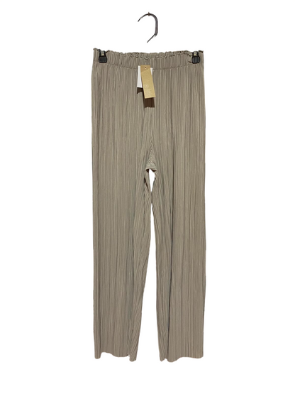 ANKO |S| WAIST 26| B34| PREMIUM HIGH-WAISTED PLISSÉ PLEATED WIDE-LEG PALAZZO PANTS IN TAUPE GREIGE