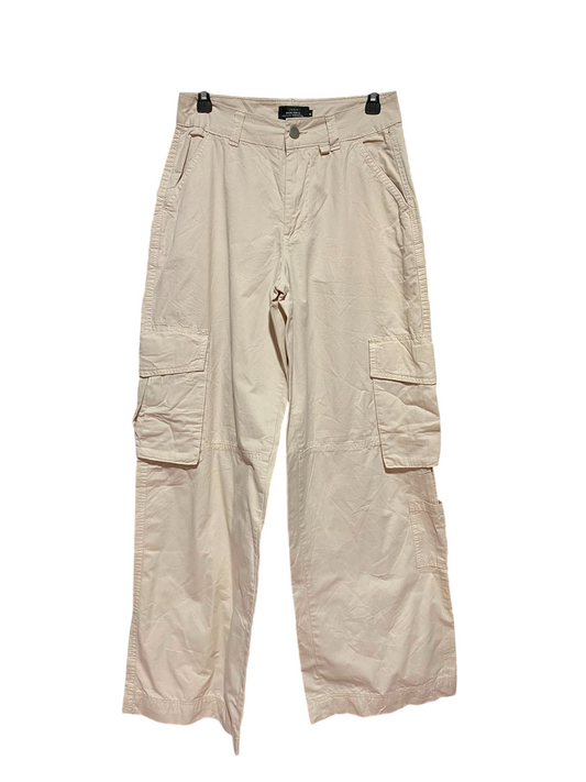 MADE FOR A |M| WAIST 28| B34| PREMIUM HIGH-WAISTED UTILITY CARGO PANTS IN OFF-WHITE BEIGE