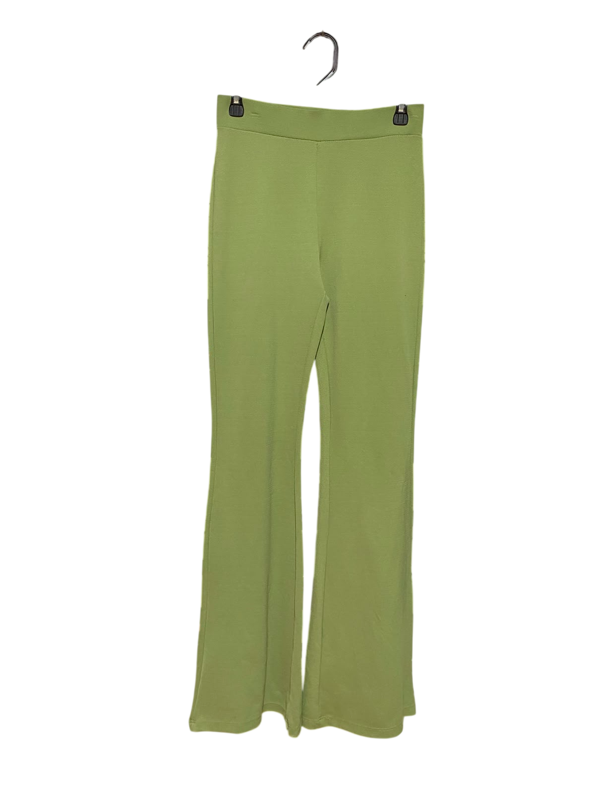 CLEW |M| WAIST 28| B34| PREMIUM HIGH-WAISTED STRETCHABLE FLARED PANTS IN OLIVE LIME GREEN