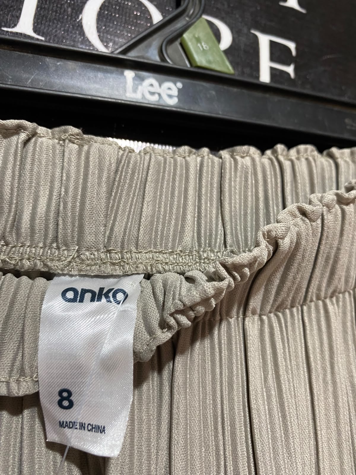 ANKO |S| WAIST 26| B34| PREMIUM HIGH-WAISTED PLISSÉ PLEATED WIDE-LEG PALAZZO PANTS IN TAUPE GREIGE