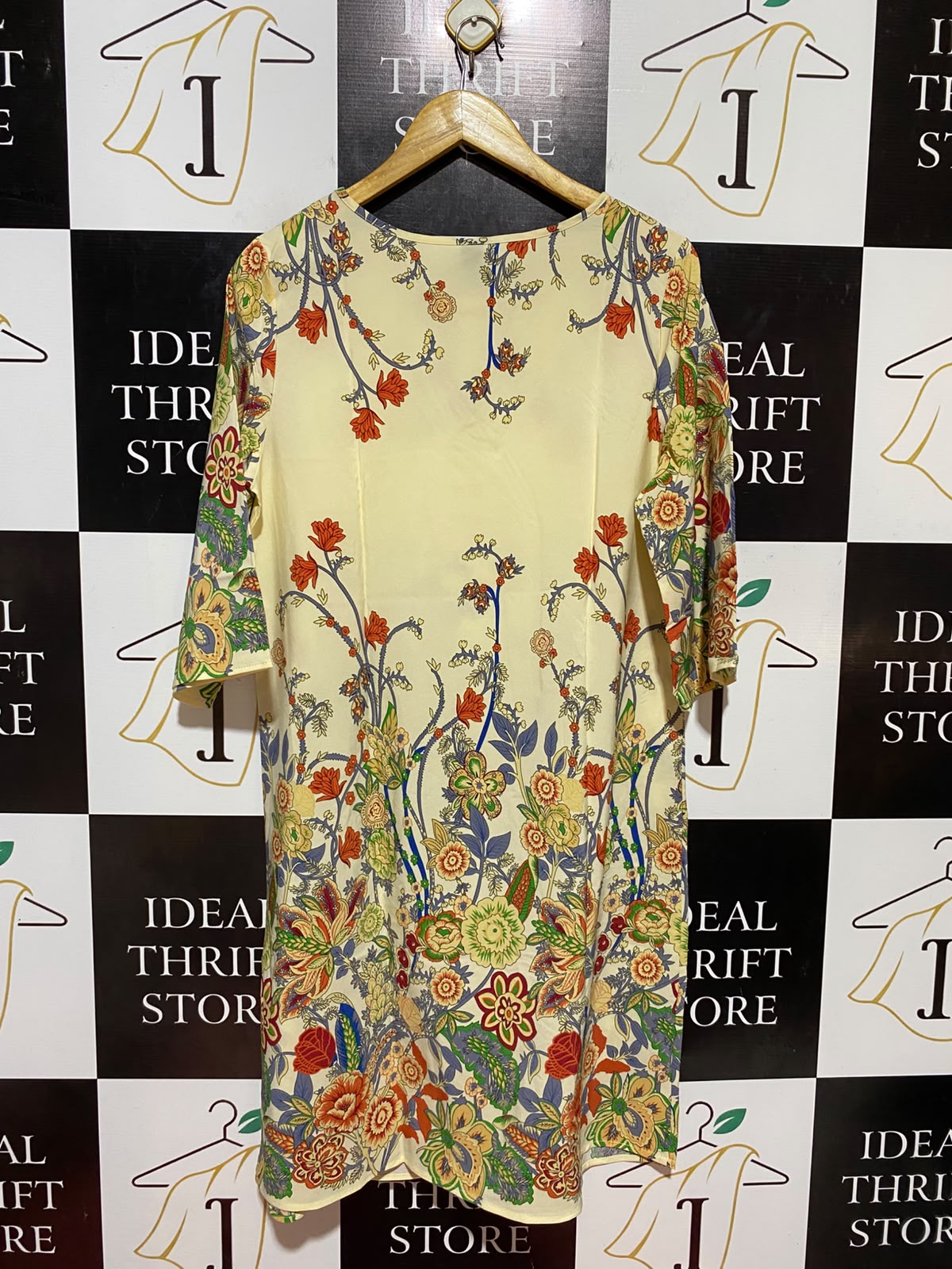 EMERY ROSE |L| BUST 20| B34| VIBRANT BOHO FLORAL PRINT MID-LENGTH CASUAL TUNIC DRESS