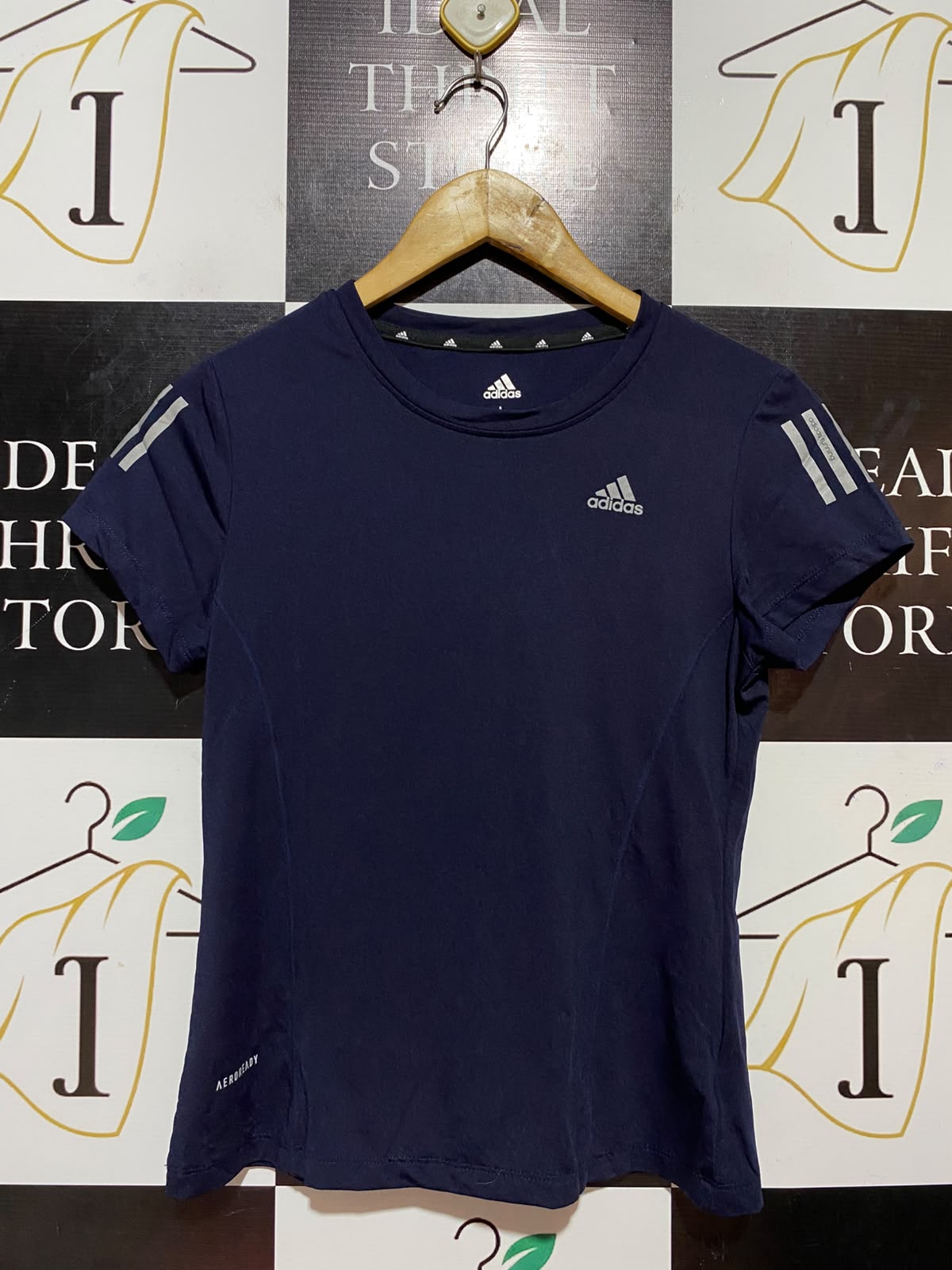 ADIDAS |L| BUST 16| B34| AEROREADY WOMEN'S NAVY BLUE RUNNING SHIRT