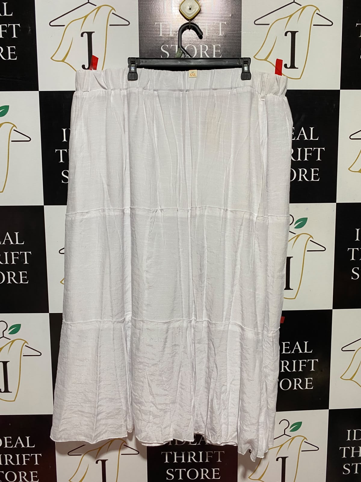 MILLERA |XXL| WAIST 42| B34| WOMAN WHITE TIERED BOHO MIDI MAXI SKIRT