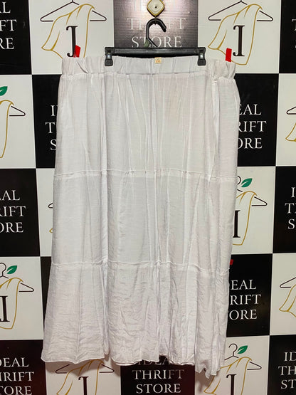 MILLERA |XXL| WAIST 42| B34| WOMAN WHITE TIERED BOHO MIDI MAXI SKIRT