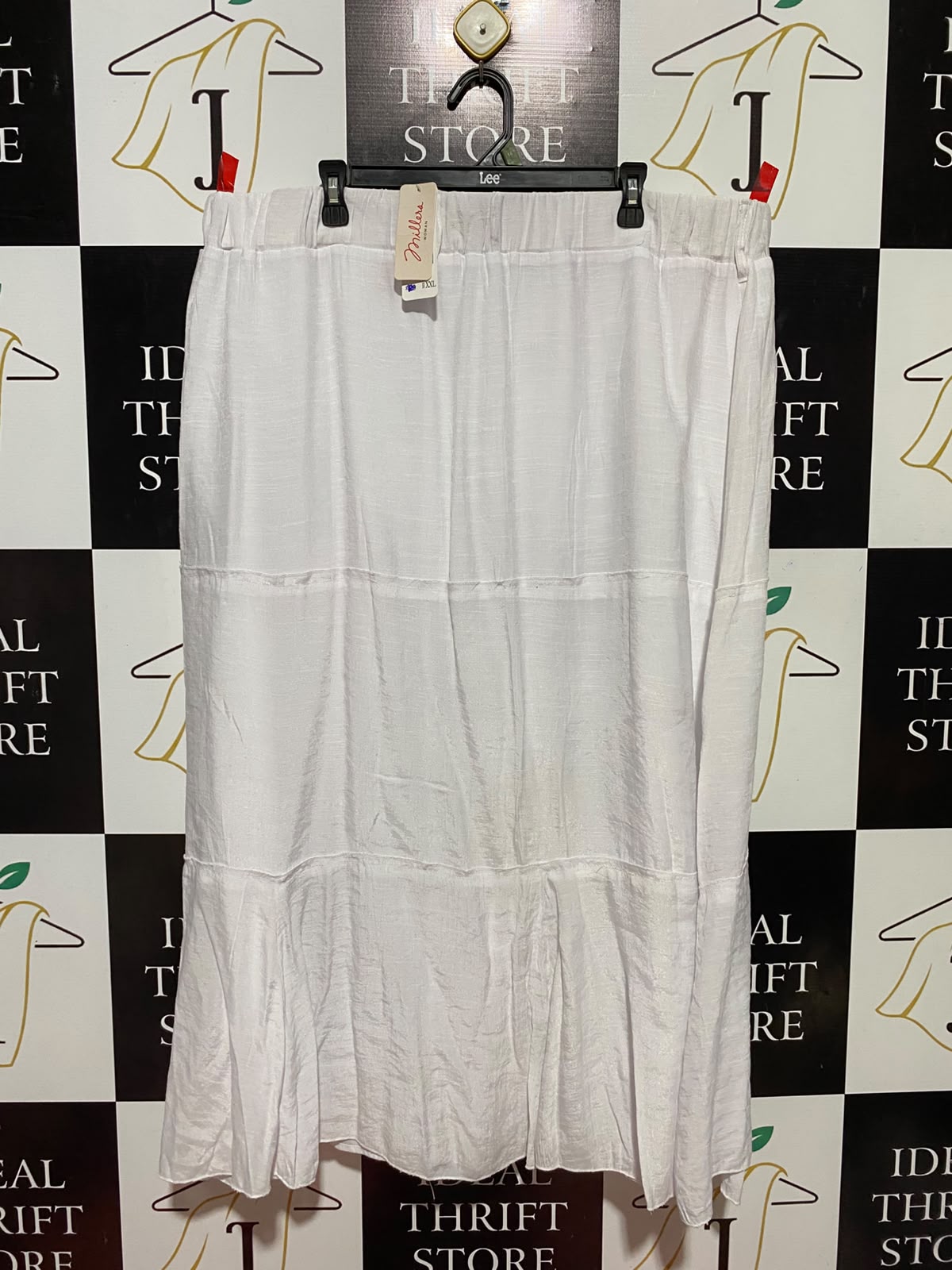 MILLERA |XXL| WAIST 42| B34| WOMAN WHITE TIERED BOHO MIDI MAXI SKIRT